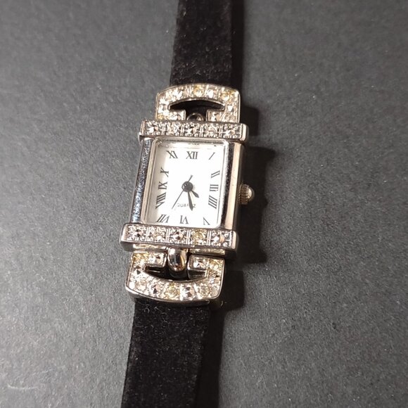 Black And Silver Tone Analog Roman Numeral Watch - Picture 2 of 14